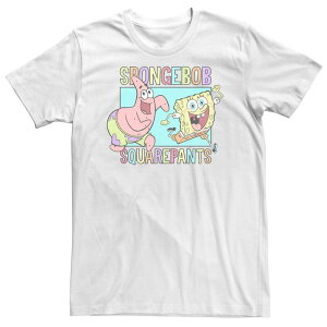 �A�j���L�����N�^�[ ���f�B�[�X �g�b�v�X T�V���c �p���c �g�[�� Licensed Character Big & Tall SpongeBob SquarePants Patrick Star Happy Box Tee White �z���C�g