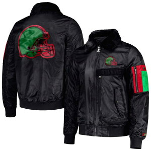�X�^�[�^�[ ���f�B�[�X �A�E�^�[ �W���P�b�g�E�u���]�� �T�e�� Men'starter x Ty Mopkins Black Cleveland Browns Black History Month Satin Full-Zip Jacket Brn Black �u���b�N