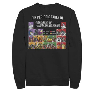 �A�j���L�����N�^�[ ���f�B�[�X �g�b�v�X T�V���c �X�E�F�b�g�[�� �t���[�X Licensed Character Big & Tall Transformers The Periodic Table Fleece Sweatshirt Black �u���b�N