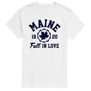 �A�j���L�����N�^�[ ���f�B�[�X �g�b�v�X T�V���c �g�[�� �O���t�B�b�N Licensed Character Big & Tall Maine Fall In Love Graphic Tee. White �z���C�g