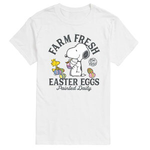 �A�j���L�����N�^�[ ���f�B�[�X �g�b�v�X T�V���c �g�[�� �O���t�B�b�N Licensed Character Big & Tall Peanuts Farm Fresh Easter Eggs Paintedaily Graphic Tee White �z���C�g