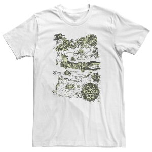 �A�j���L�����N�^�[ ���f�B�[�X �g�b�v�X T�V���c �O���t�B�b�N Licensed Character Men's Nintendo Legend Of Zelda Map Green Hue Poster Graphic Tee White �z���C�g