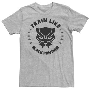 �}�[�x�� ���f�B�[�X �g�b�v�X T�V���c �O���t�B�b�N Men's Marvel Train Like Black Panther Emblem Graphic Tee Athletic Heather �w�U�[