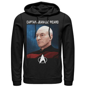 �A�j���L�����N�^�[ ���f�B�[�X �g�b�v�X T�V���c �L���b�v �p�[�J�[ Licensed Character Men'star Trek The Next Generation Captain Picard Hoodie Black �u���b�N
