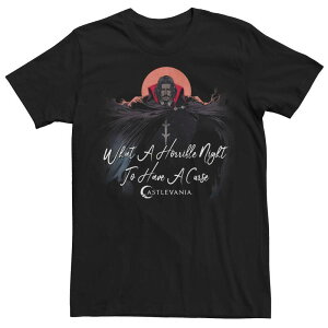 �A�j���L�����N�^�[ ���f�B�[�X �g�b�v�X T�V���c Licensed Character Men's Netflix Castlevania Dracula Horrible Nighto Have A Curse Tee Black �u���b�N
