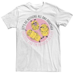 �A�j���L�����N�^�[ ���f�B�[�X �g�b�v�X T�V���c �~�j Licensed Character Men's Minions Let's Do Nothing All Day Together Circle Portraitee White �z���C�g
