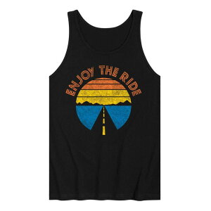 �A�j���L�����N�^�[ ���f�B�[�X �g�b�v�X T�V���c Licensed Character Men's Enjoy The Ride Road Sunsetank Top Black �u���b�N