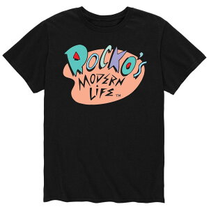 �A�j���L�����N�^�[ ���f�B�[�X �g�b�v�X T�V���c ���S Licensed Character Men's Rocko's Modern Life Logo Tee Black �u���b�N