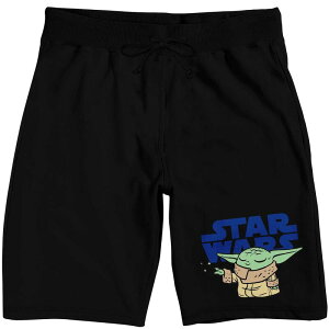 �A�j���L�����N�^�[ ���f�B�[�X �A���_�[�E�F�A �i�C�g�E�F�A �V���[�g�p���c ���S Licensed Character Men's The Mandalorian Grogu Star Wars Logo Pajama Shorts Black �u���b�N