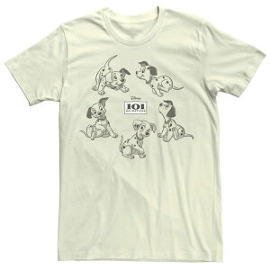 �f�B�Y�j�[ ���f�B�[�X �g�b�v�X T�V���c Disney's 101 Dalmatians Men's Circle Of Puppies Tee Natural