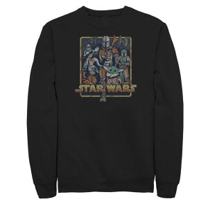 �X�^�[ �E�H�[�Y ���f�B�[�X �g�b�v�X T�V���c �X�E�F�b�g�[�� �t���[�X Big & Tall Star Wars The Mandalorian Mando's Team Group Shot Fleece Sweatshirt Black �u���b�N