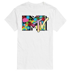 �A�j���L�����N�^�[ ���f�B�[�X �g�b�v�X T�V���c �g�[�� ���S �O���t�B�b�N Licensed Character Big & Tall MTV Icon Collage Logo Graphic Tee White �z���C�g