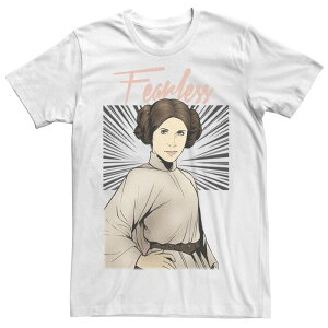 �X�^�[ �E�H�[�Y ���f�B�[�X �g�b�v�X T�V���c Men'star Wars Leia Fearless Attitude Pose Comic Tee White �z���C�g