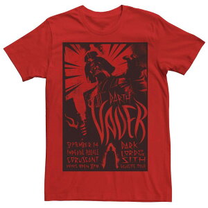 �X�^�[ �E�H�[�Y ���f�B�[�X �g�b�v�X T�V���c Men'star Wars Darth Vader Dark Lord Galactic Tour Poster Tee Red ���b�h