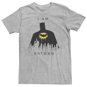 �A�j���L�����N�^�[ ���f�B�[�X �g�b�v�X T�V���c �g�[�� Licensed Character Big & Tall DComics I Am Batman Skyline Poster Tee Athletic Heather �w�U�[