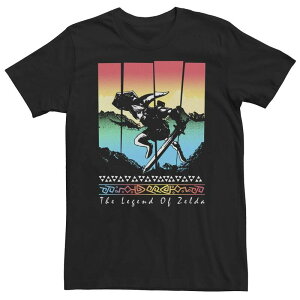 �A�j���L�����N�^�[ ���f�B�[�X �g�b�v�X T�V���c �g�[�� Licensed Character Big & Tall The Legend Of Zelda Link Gradient Panels Tee Black �u���b�N