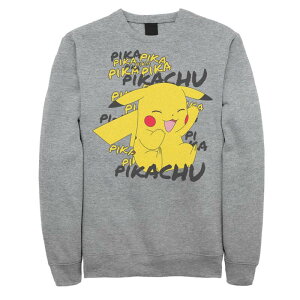 �A�j���L�����N�^�[ ���f�B�[�X �g�b�v�X T�V���c �X�E�F�b�g�[�� Licensed Character Big & Tall Pokmon Pikachu Cracks A Joke Sweatshirt Athletic Heather �w�U�[