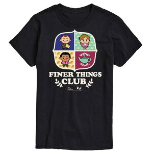 �A�j���L�����N�^�[ ���f�B�[�X �g�b�v�X T�V���c �O���t�B�b�N Licensed Character Men's The Office Finer Things Club Graphic Tee Black �u���b�N