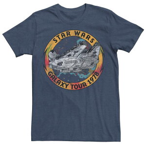 �A�j���L�����N�^�[ ���f�B�[�X �g�b�v�X T�V���c ���B���e�[�W Licensed Character Men'star Wars The Rise of Skywalker Vintage Galaxy Tour Tee Navy Heather �w�U�[