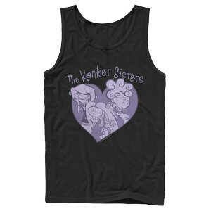 �A�j���L�����N�^�[ ���f�B�[�X �g�b�v�X T�V���c Licensed Character Men's Edd & Eddy The Kanker Sisters Purple Hue Heart Portraitank Top Black �u���b�N