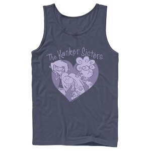 �A�j���L�����N�^�[ ���f�B�[�X �g�b�v�X T�V���c Licensed Character Men's Edd & Eddy The Kanker Sisters Purple Hue Heart Portraitank Top Navy �l�C�r�[