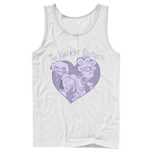 �A�j���L�����N�^�[ ���f�B�[�X �g�b�v�X T�V���c Licensed Character Men's Edd & Eddy The Kanker Sisters Purple Hue Heart Portraitank Top White �z���C�g