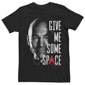 �A�j���L�����N�^�[ ���f�B�[�X �g�b�v�X T�V���c Licensed Character Men'star Trek Next Generation Picard Some Space Tee Black �u���b�N