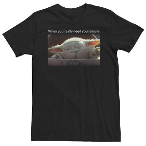 �X�^�[ �E�H�[�Y ���f�B�[�X �g�b�v�X T�V���c �g�[�� Big & Tall Star Wars Child Snack Meme Tee Black �u���b�N
