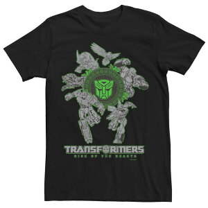 �A�j���L�����N�^�[ ���f�B�[�X �g�b�v�X T�V���c �g�[�� �O���t�B�b�N Licensed Character Big & Tall Transformers Rise of the Beasts Autobots Graphic Tee Black �u���b�N