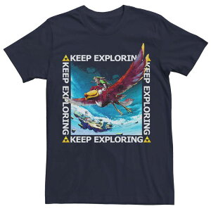 �A�j���L�����N�^�[ ���f�B�[�X �g�b�v�X T�V���c Licensed Character Men's Nintendo Legend of Zelda Keep Exploring Tee Navy �l�C�r�[