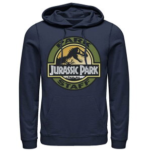 �A�j���L�����N�^�[ ���f�B�[�X �g�b�v�X T�V���c �p�[�J�[ �O���t�B�b�N Licensed Character Men's Jurassic Park Staff Icon T-Rex Skeleton Graphic Pullover Hoodie Navy �l�C�r�[