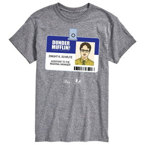 �A�j���L�����N�^�[ ���f�B�[�X �g�b�v�X T�V���c Licensed Character Men's The Office Dwight Schrute Badge Tee Gray �O���[