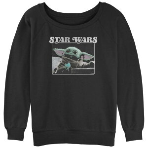 �X�^�[ �E�H�[�Y ���f�B�[�X �g�b�v�X T�V���c �p�C�� Juniors' Star Wars The Mandalorian Grogu Cookie Box Slouchy Terry Black �u���b�N