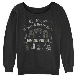 �A�j���L�����N�^�[ ���f�B�[�X �g�b�v�X T�V���c �p�C�� �O���t�B�b�N Licensed Character Juniors' Hocus Pocus It's A Bunch Of Hocus Pocus Doodles Graphic Slouchy Terry Black �u���b�N