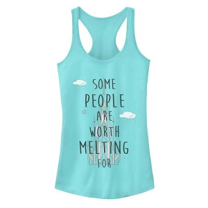 �f�B�Y�j�[ ���f�B�[�X �g�b�v�X T�V���c Juniors' Disney's Frozen Some People Are Worth Melting Foracerback Tank Top Cancun