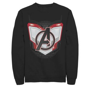 �}�[�x�� ���f�B�[�X �g�b�v�X T�V���c �X�E�F�b�g Men's Marvel Avengers Endgame Quantum Suit Armor Symbol Sweatshirt Black �u���b�N