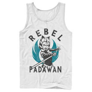 �X�^�[ �E�H�[�Y ���f�B�[�X �g�b�v�X T�V���c Men'star Wars: Clone Wars Ahsoka Rebel Padawan Portraitank Top White �z���C�g