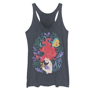 �f�B�Y�j�[ ���f�B�[�X �g�b�v�X T�V���c Disney's The Little Mermaid Ariel Flounder And Sebastian Juniors' Tank Top Navy Heather �w�U�[