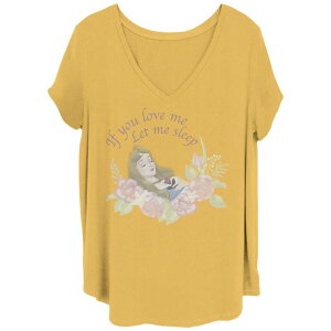 �f�B�Y�j�[ ���f�B�[�X �g�b�v�X T�V���c �v���X�T�C�Y �O���t�B�b�N Disney'sleeping Beauty If You Love Me Let Me Sleep Juniors' Plusize Graphic Tee Ochre