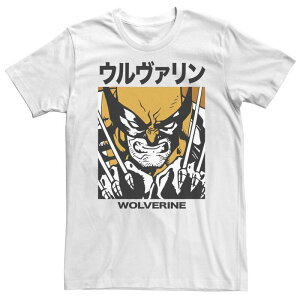 �}�[�x�� ���f�B�[�X �g�b�v�X T�V���c �g�[�� Big & Tall Marvel X-Men Wolverine Kanji Blades Pose Tee White �z���C�g