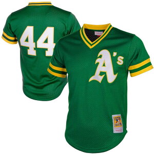 �~�b�`�F��&�l�X ���f�B�[�X �g�b�v�X T�V���c ���b�V�� �W���[�W�[ Men's Mitchell & Ness Reggie Jackson Green Oakland Athletics Cooperstown Mesh Batting Practice Jersey Oas Green �O���[��