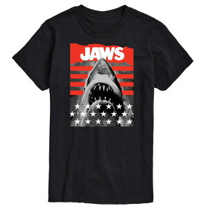 �A�j���L�����N�^�[ ���f�B�[�X �g�b�v�X T�V���c �g�[�� Licensed Character Big & Tall Jaws and Stripes Tee Black �u���b�N