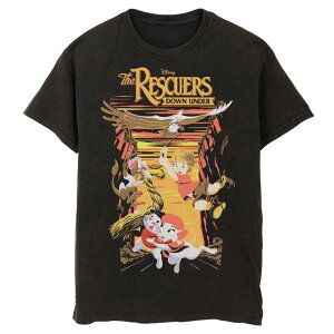 �f�B�Y�j�[ ���f�B�[�X �g�b�v�X T�V���c �_�E�� �O���t�B�b�N Disney's The Rescuer's Down Under Men's Down Under Movie Poster Graphic Tee Black �u���b�N