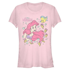 �f�B�Y�j�[ ���f�B�[�X �g�b�v�X T�V���c Disney's Juniors' The Little Mermaid Ariel And Friends Fitted Tee Light Pink �s���N