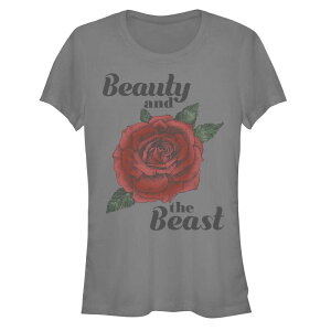 �A�j���L�����N�^�[ ���f�B�[�X �g�b�v�X T�V���c �O���t�B�b�N Licensed Character Juniors' Beauty And The Beast Rose Poster Graphic Tee Charcoal �`���R�[��