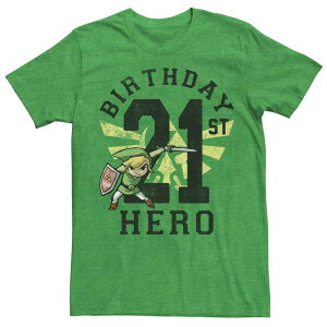 �A�j���L�����N�^�[ ���f�B�[�X �g�b�v�X T�V���c Licensed Character Mens Nintendo Legend Of Zelda Link 21st Birthday Tee Kelly Heather �w�U�[