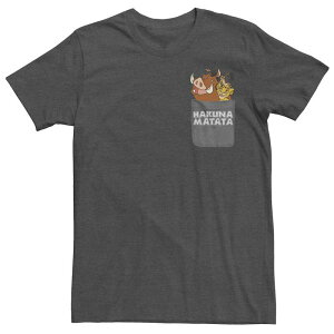 �f�B�Y�j�[ ���f�B�[�X �g�b�v�X T�V���c Men's Disney's The Lion King Hakuna Matata Pocketee Charcoal Heather �`���R�[��