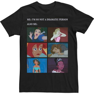 �A�j���L�����N�^�[ ���f�B�[�X �g�b�v�X T�V���c �g�[�� Licensed Character Big & Tall Disney Princess Drama Meme Boxed Up Tee Black �u���b�N