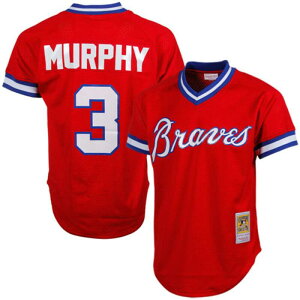 �~�b�`�F��&�l�X ���f�B�[�X �g�b�v�X T�V���c ���b�V�� �W���[�W�[ Men's Mitchell & Ness Dale Murphy Red Atlanta Braves 1980 Authenticooperstown Collection Mesh Batting Practice Jersey Brv Red ���b�h