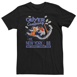 �A�j���L�����N�^�[ ���f�B�[�X �g�b�v�X T�V���c �g�[�� Licensed Character Big & Tall Disney's Oliver And Company New York Piano Tour Tee Black �u���b�N